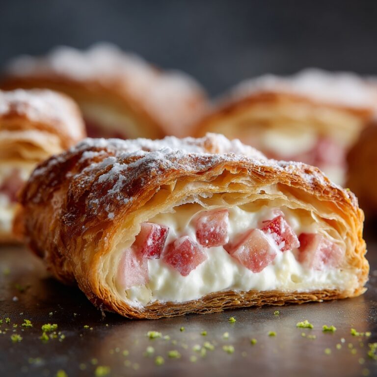 Rhubarb Cream Cheese Puff Pastries Recipe