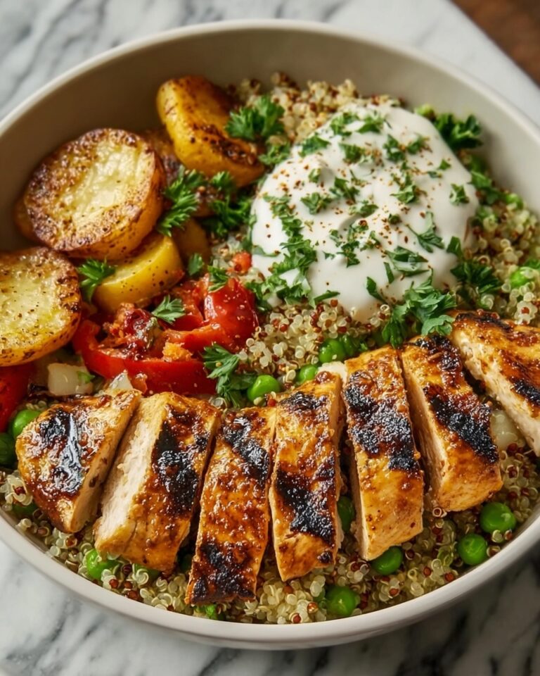 Chicken Quinoa Bowl with Cherry Tomatoes, Cucumber, and Feta Recipe