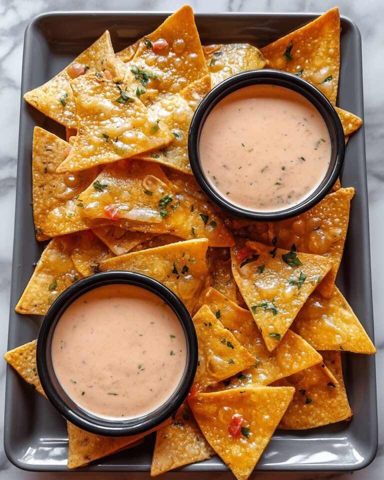 Nacho Triangles with Salsa-Ranch Dipping Sauce Recipe
