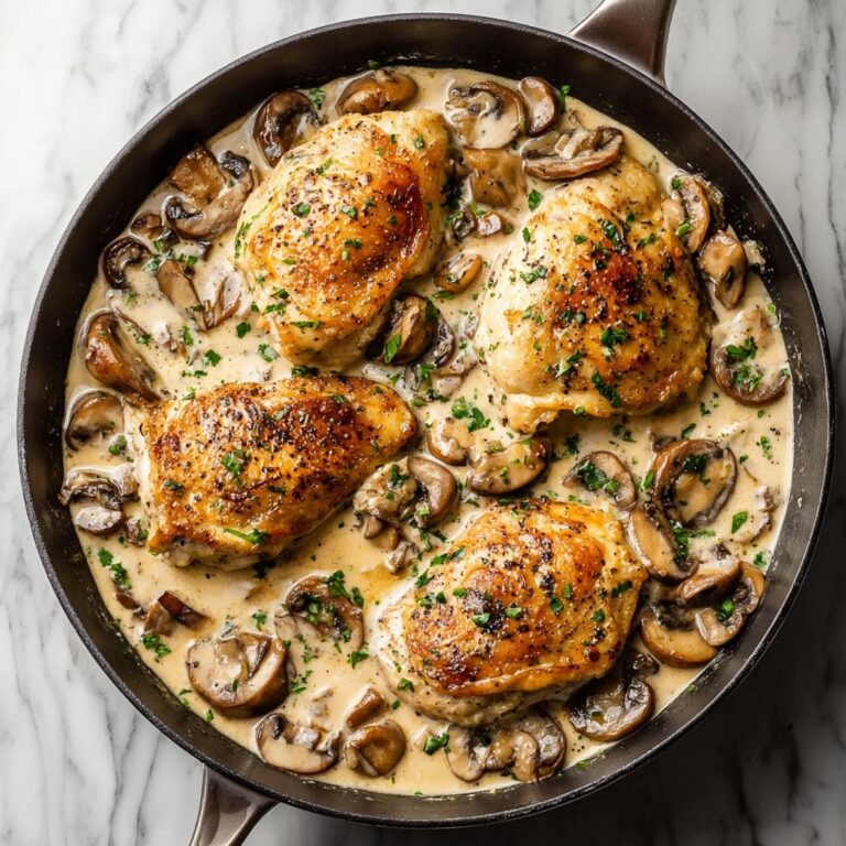 Creamy White Apple Vinegar Mushroom Chicken Recipe