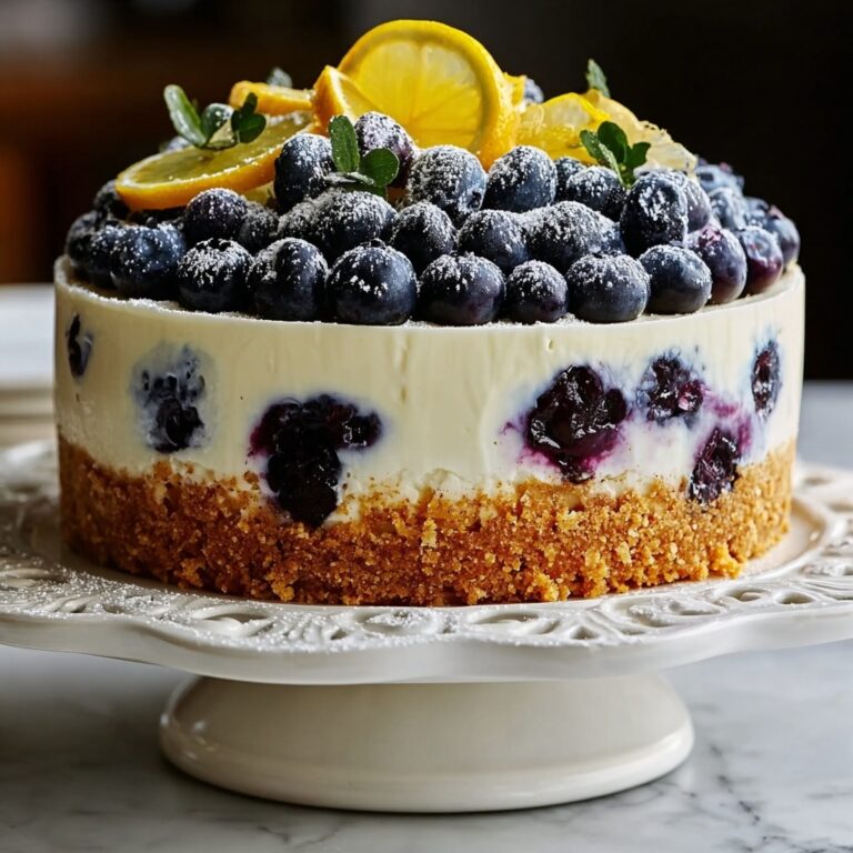 Irresistibly Easy No-Bake Lemon Blueberry Cream Cake Bliss Recipe