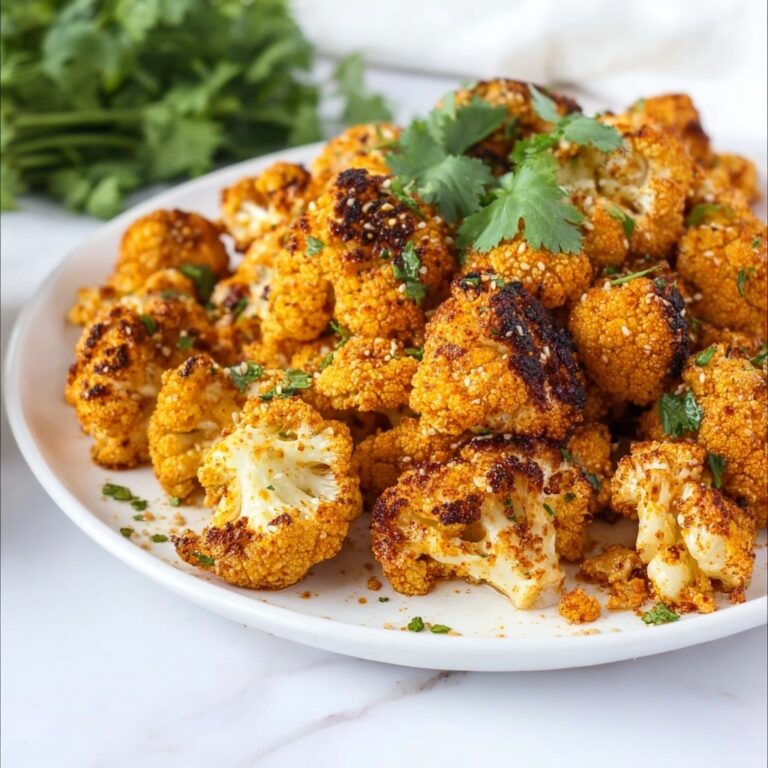 Curry Roasted Cauliflower with Tangy Yogurt Sauce Recipe