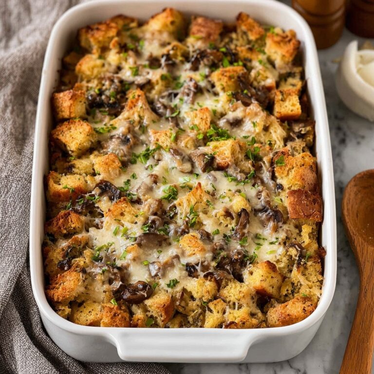 Mushroom & Leek Bread Pudding Recipe